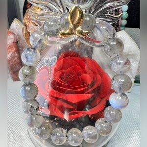 10MM Labradorite Colorful Flash Beaded Bracelet 6.75” Natural Crystal Quartz